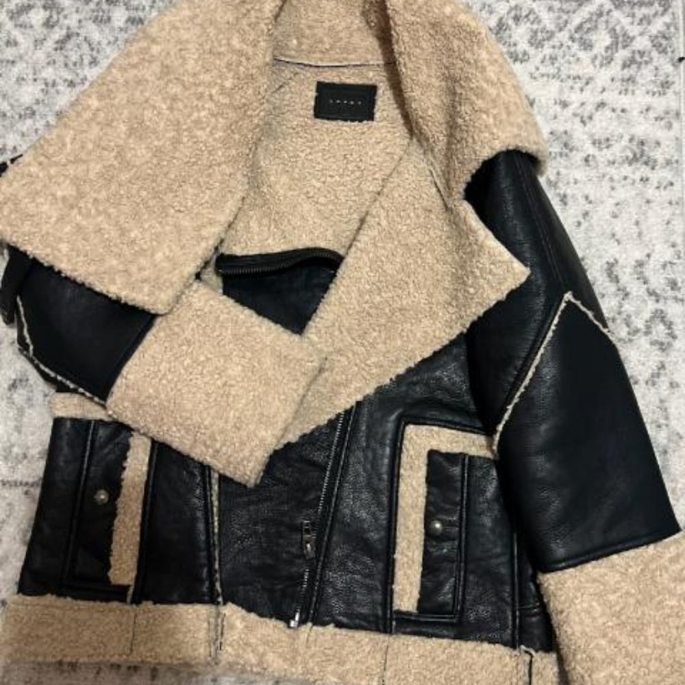 Sherpa Lined Leather Jacket-